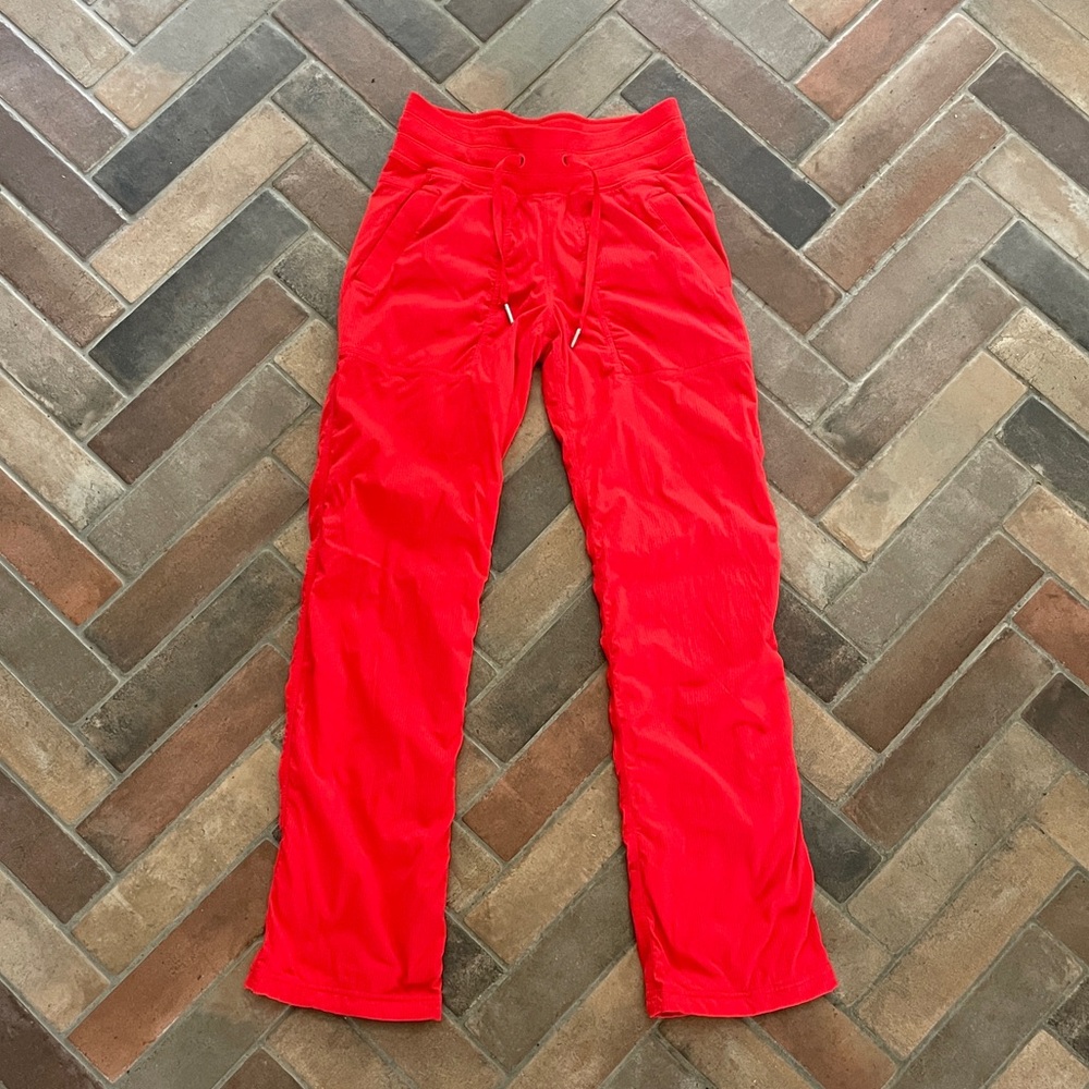 Bright Red Lululemon Dance Studio Drawstring Pants